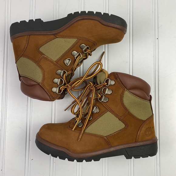 Timberland boys lace up Field  boots new in box size 1 - Picture 2 of 11